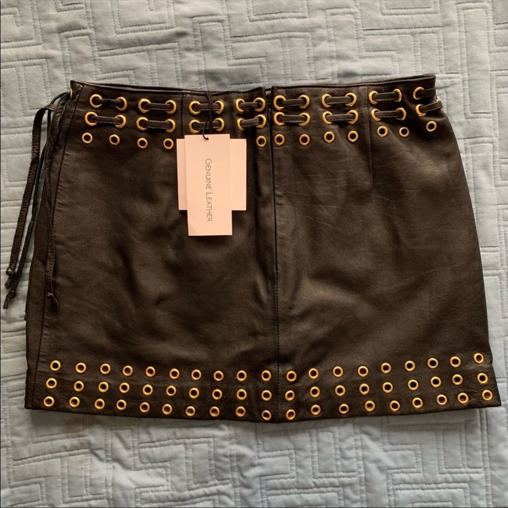 Rat & Boa Leather Grommet Skirt - Picture 4 of 4